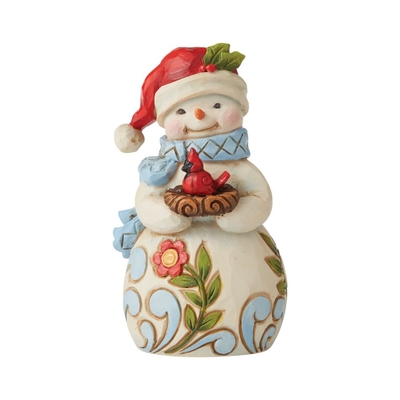 Snowman W/Cardinal Mini Figurine