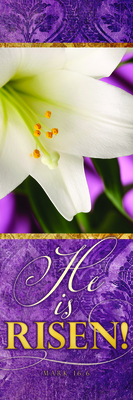 Banner 2x6 Fabric: Easter Lily - He Is Risen!