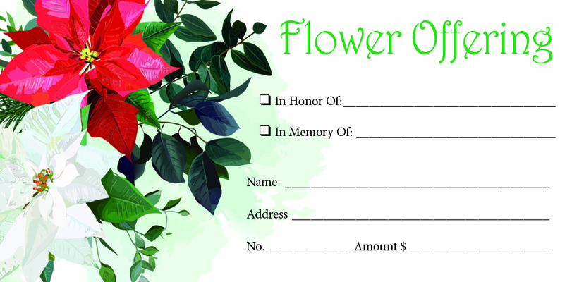 Offering Envelope - Christmas - Flower Offering - Flower Offering - In Honor of - In Memory of Bow, 36