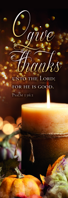 Banner - Thanksgiving - 2 X 6 - Vinyl - O Give Thanksgiving - Psalm 136:1