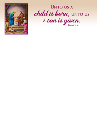 Letterhead - Christmas - Christ the Savior Is Born - Isaiah 9:6