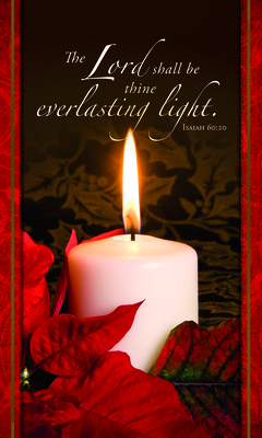 Banner - Christmas- 3 X 5 - Fabric - Everlasting Light -Poinsettia with Candle - Isaiah 60:20