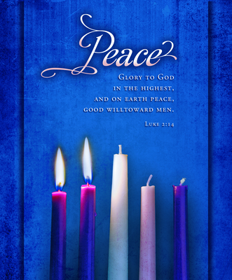 Bulletin - Legal Size - Advent - Peace - Advent Candles - Luke 2:14