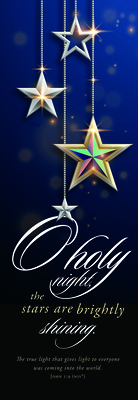 Banner - 2 X 6 - Fabric - O Holy Night - John 1:9 (Niv)