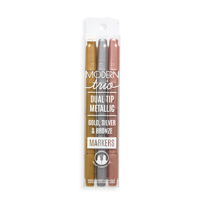 Modern Trio Dual Tip Metallic Markers - Set of 3