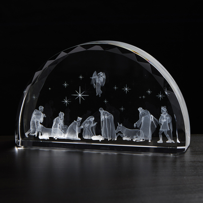 Nativity Scene Etched Glass