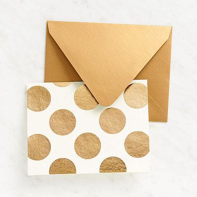 Gold Dots Ivory A2 Note