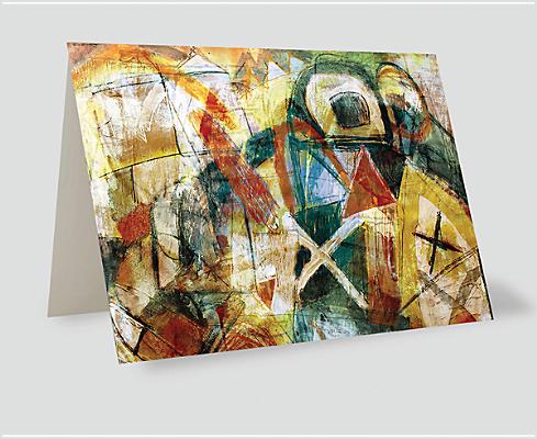 Absract Crosses Painting Greeting Cards [With Envelope]