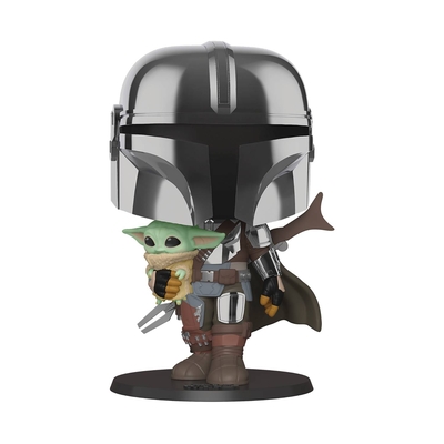 Pop 10 Inch Mandalorian with Chrome Vinyl Figure