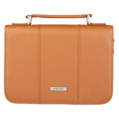 Bible Cover Medium Gen Leather Faith Tan