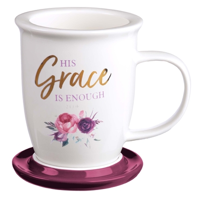 Mug Ceramic Lidded His Grace Is Enough - 2 Cor 12:9