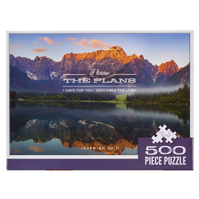Scenic Mountain I Know the Plans Jeremiah 29:11 Bible Verse 500 Piece Jigsaw Puzzle for Adults Indoor Family Activity