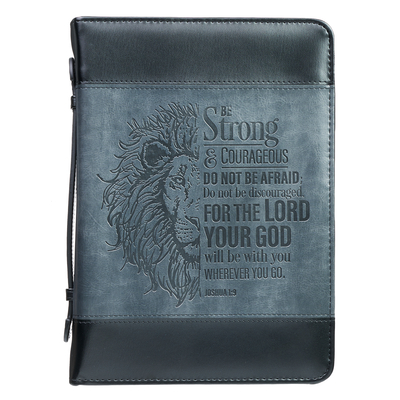 Bible Cover Faux Leather Be Strong Joshua 1:9 Extra Large
