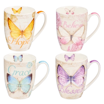Ceramic Mug Set Butterflies