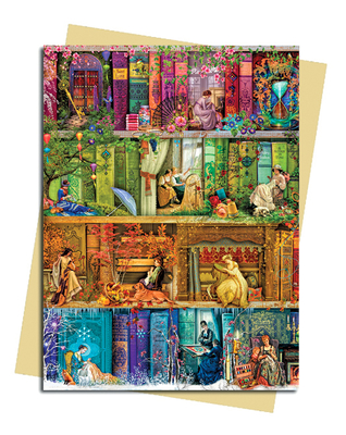 Aimee Stewart: A Stitch in Time Bookshelf Greeting Card: Pack of 6