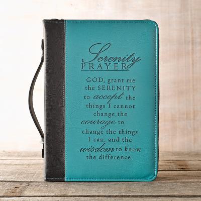 Serenity Prayer Two-Tone Bible Cover in Aqua (Large)