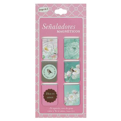 Precious and Loved Set of 6 Small Magnetic Bookmark in Spanish