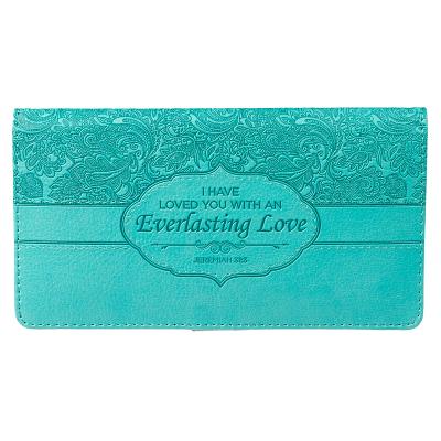 Checkbook Cover Turquoiose Eve