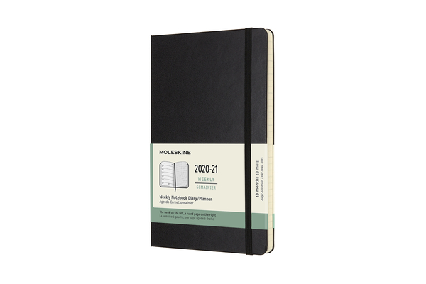 Moleskine 2020-21 Weekly Planner, 18m, Large, Black, Hard Cover (5 X 8.25)