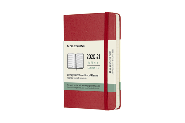 Moleskine 2020-21 Weekly Planner, 18m, Pocket, Scarlet Red, Hard Cover (3 X 5.5)