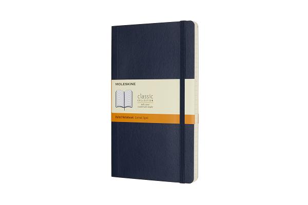 Moleskine Classic Notebook, Large, Ruled, Sapphire Blue, Soft Cover (5 X 8.25)