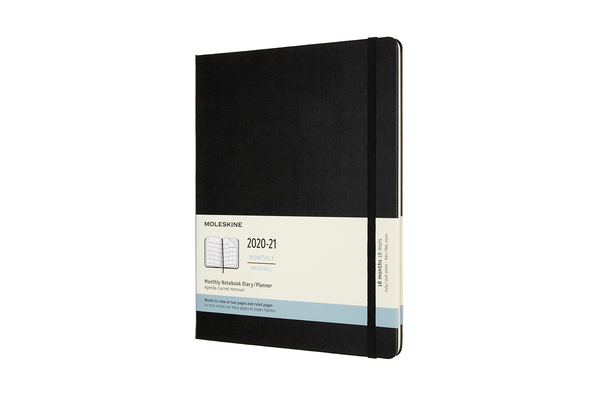 Moleskine 2020-21 Monthly Planner, 18m, Extra Large, Black, Hard Cover (7.5 X 9.75)