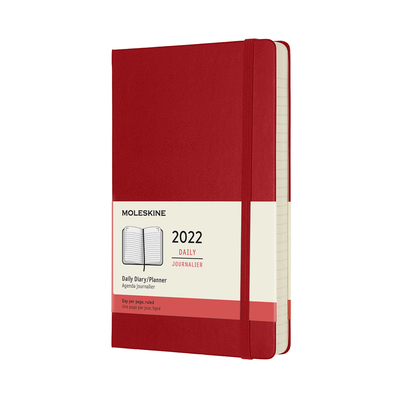 Moleskine 2022 Daily Planner, 12m, Large, Scarlet Red, Hard Cover (5 X 8.25)