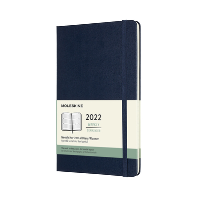 Moleskine 2022 Weekly Planner, 12m, Large, Sapphire Blue, Hard Cover (5 X 8.25)