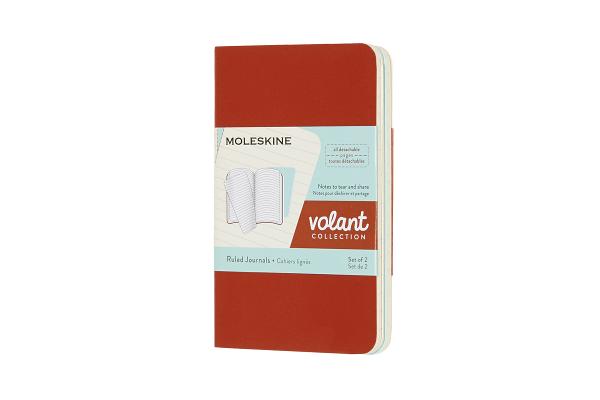 Moleskine Volant Journal, Xs, Ruled, Coral Orange/Aquamarine Blue (2.5 X 4.25)
