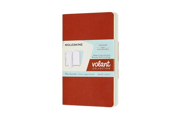 Moleskine Volant Journal, Pocket, Plain, Coral Orange/Aquamarine Blue (3.5 X 5.5)