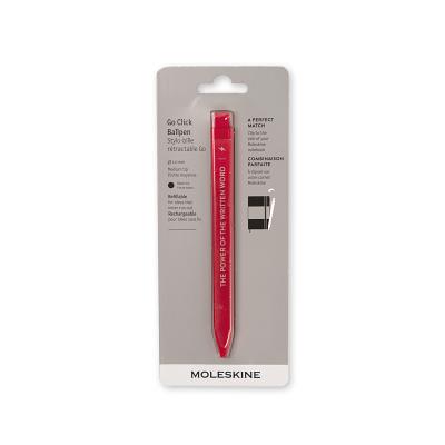 Moleskine Ballpoint Pen, Go, Message, Scarlet Red, 1.0