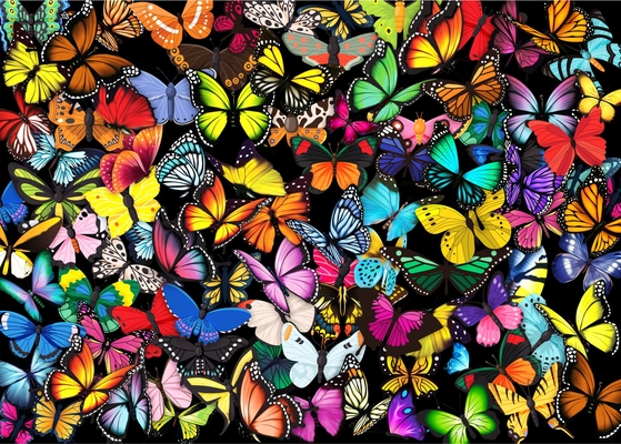 Brain Tree - Unique Butterflies 1000 Pieces Jigsaw Puzzle for Adults: With Droplet Technology for Anti Glare & Soft Touch