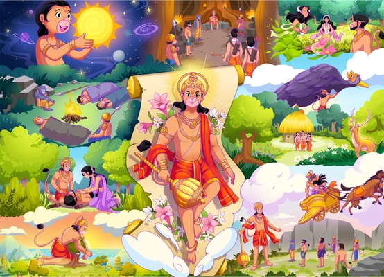 Brain Tree - Hanuman Episode 1 1000 Pieces Jigsaw Puzzle for Adults: With Droplet Technology for Anti Glare & Soft Touch