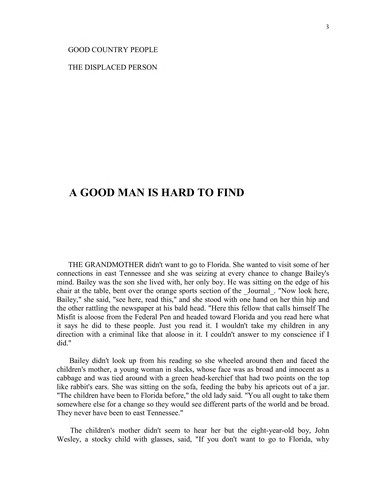 A Good Man Is Hard to Find and Other Stories