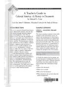 A Teacher's Guide to Colonial America: A History in Documents