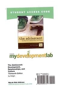 Mydevelopmentlab -- Standalone Access Card -- For the Adolescent: Development, Relationships, and Culture