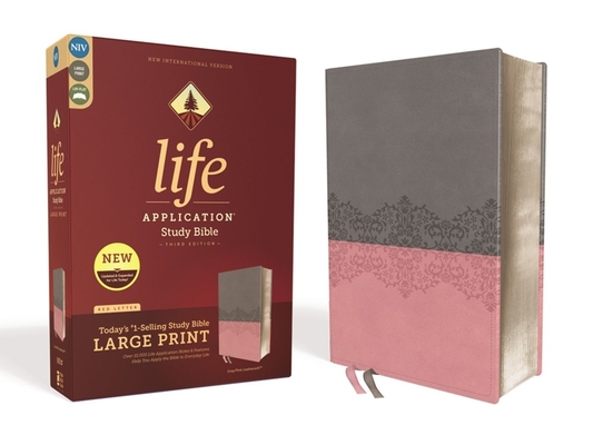 Niv, Life Application Study Bible, Third Edition, Large Print, Leathersoft, Gray/Pink, Red Letter Edition (Large Print Edition)