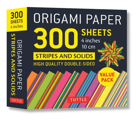 Origami Paper 300 Sheets Stripes and Solids 4 (10 CM): Tuttle Origami Paper: Double-Sided Origami Sheets Printed with 12 Different Designs