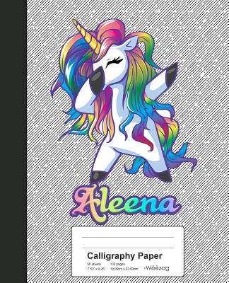 Calligraphy Paper: ALEENA Unicorn Rainbow Notebook