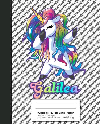 College Ruled Line Paper: GALILEA Unicorn Rainbow Notebook