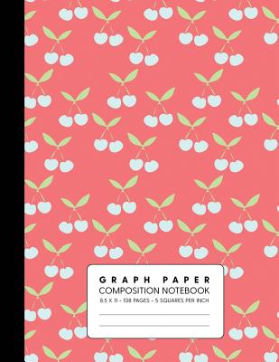 Graph Paper Composition Notebook: Quad Ruled 5 Squares Per Inch for Math & Science - Pink Cherries