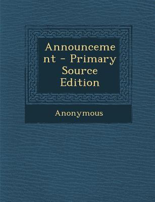 Announcement