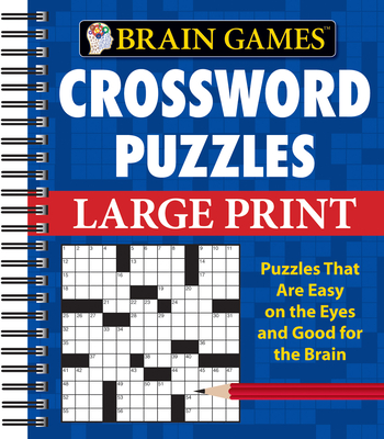 Brain Games - Crossword Puzzles - Large Print (Blue) (Large Print Edition)