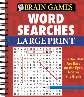 Brain Games - Word Searches - Large Print (Red) (Large Print Edition)