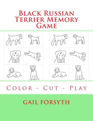 Black Russian Terrier Memory Game: Color - Cut - Play