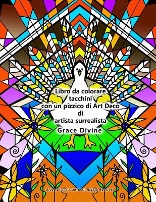 Libro da colorare tacchini con un pizzico di Art Deco di artista surrealista Grace Divine