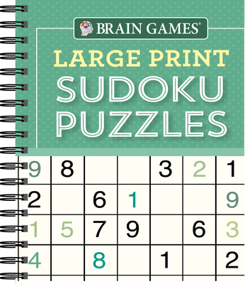 Brain Games - Large Print Sudoku Puzzles (Green)