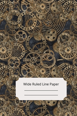 Steampunk Theme Art Wide Ruled Line Paper