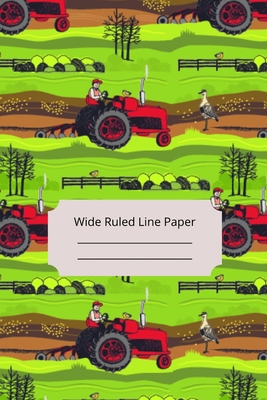 Farm Landscape Theme Art Wide Ruled Line Paper