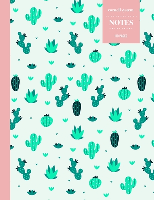 Cornell System Notes 110 Pages: Cactus Notebook for Professionals and Students, Teachers and Writers - Succulent Llama Pattern